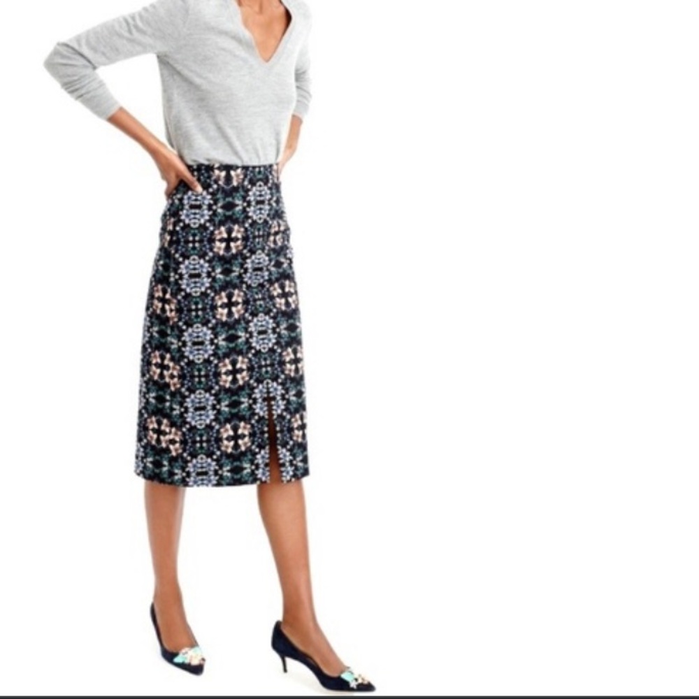 J. Crew Geometric Midi Skirt
